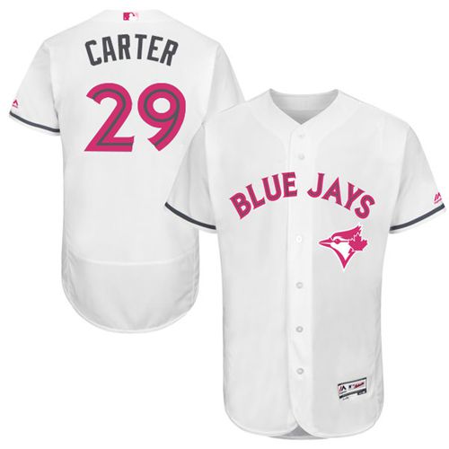 Blue Jays #29 Joe Carter White Flexbase Authentic Collection Mother's Day Stitched MLB Jersey